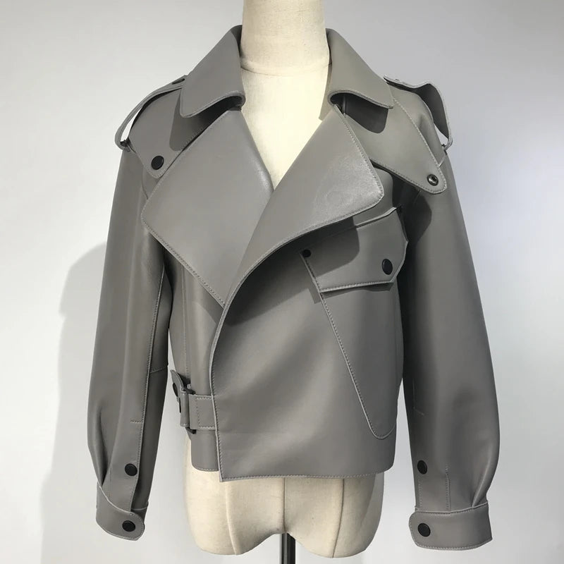 Pink Java QC20003   new arrival real leather jacket  women coat genuine sheep leather coat luxury fashion hot sale dress