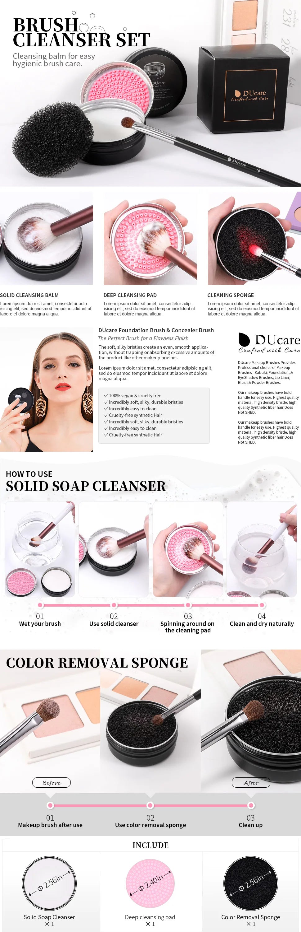 DUcare Professional Makeup Brushes Set Cosmetic Powder Eye Shadow Foundation Blush Blending Concealer Beauty Make Up Tool Brush