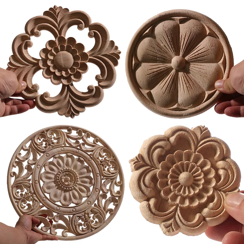 Furniture With Solid Wood Legs Carving Flower Sofa Seat TV Cabinet Feet No Paint Drop Ship Replace Home Decoration Accessories