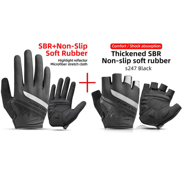 ROCKBROS Cycling Gloves Spring Autumn Summer Bike Gloves Sports Gloves Breathable MTB Mountain Bike Gloves Motorcycle Gloves