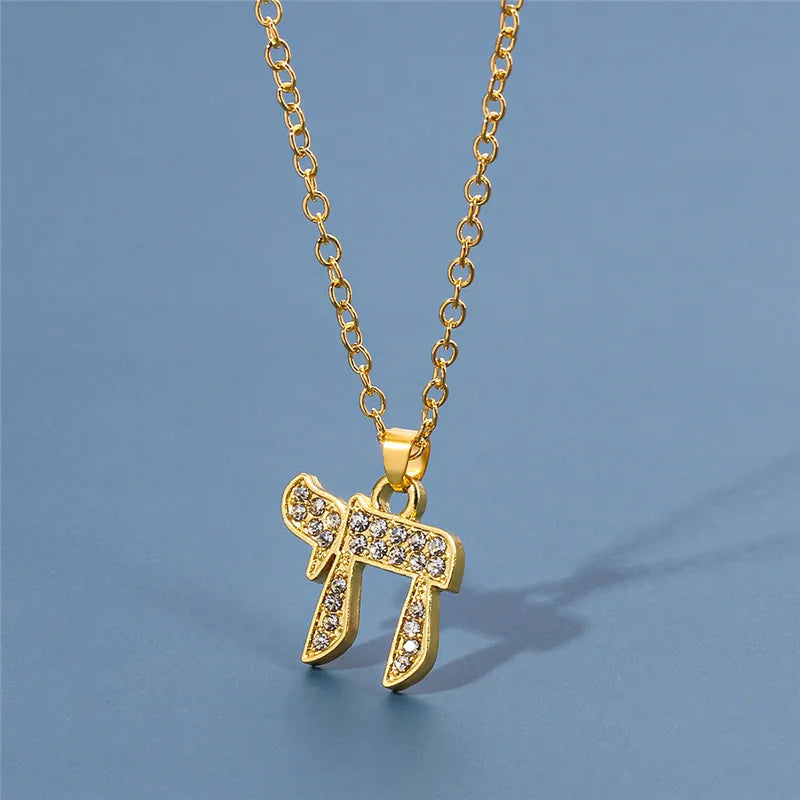 Men Women Necklace Egyptian Chai Symbol Chain Pendant High Quality Fashion Judaica Jewish Religious Jewelry Necklace