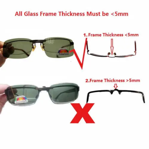 Polarized Clip On Sunglasses Men Women Small Clip Driving Sun Glasses Day Night Vision Lens For Myopia Glasses Eyeglasses UV400