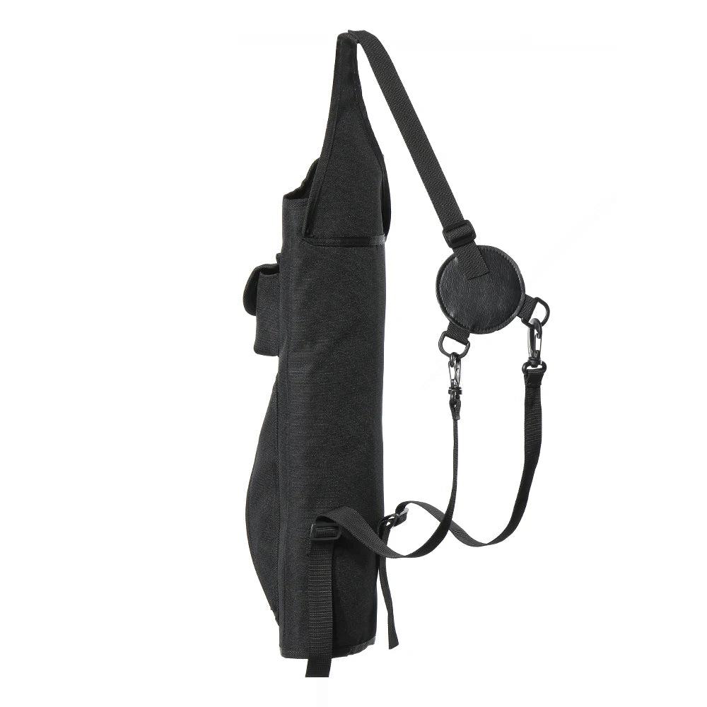 Toparchery Portable Black Outdoor Archery Quiver Shoulder Back Arrows Holder Bag Pocket Sports Pouch Sack for Hunting Game