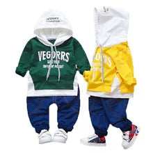 2024 Boys Striped Sweatshirt Children's Spring Autumn New Hoodies Kids Long Sleeve Casual Clothing Teenager Fashion Letter Coats