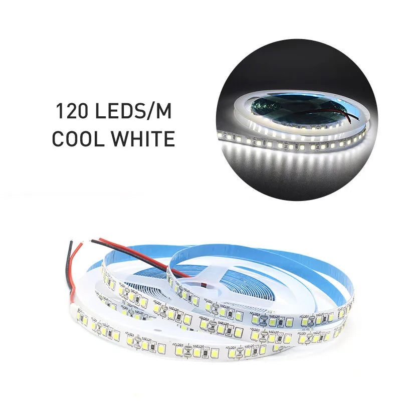 LED Strip Light 12V DC SMD 2835 120LEDs/M 1M 2M 3M 4M 5M Tira LED Stripe Tape Warm White 240LEDs/M Flexible Indoor Home Lighting