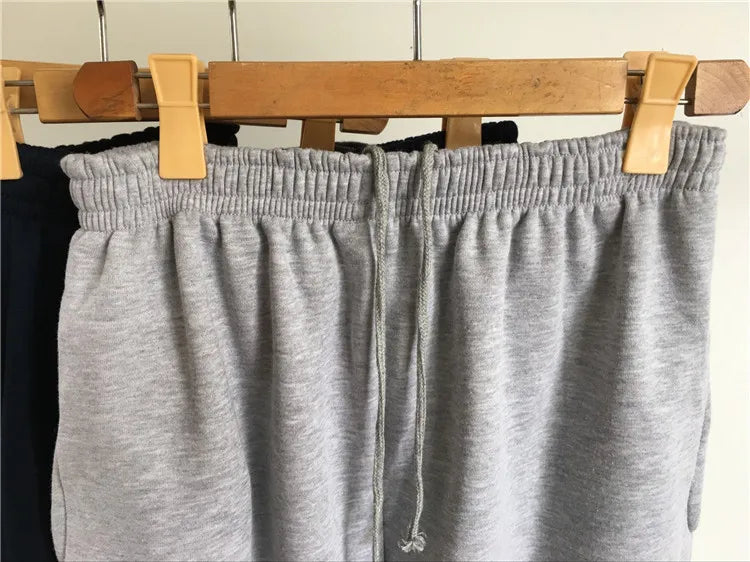 Spring Men Plus Size Pants Solid Baggy Loose Elastic Pants Cotton Sweatpants Casual Pants Autumn Straight Trousers