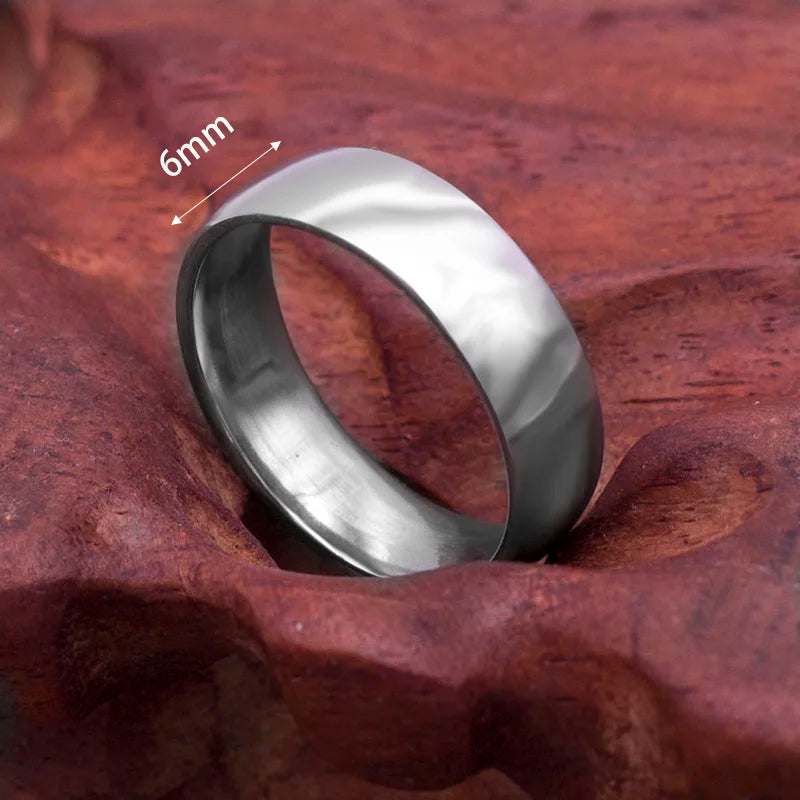 Classic 6mm Stainless Steel Wedding Bands Basic Rings for Couple Comfort Fit US Size 7 to 11