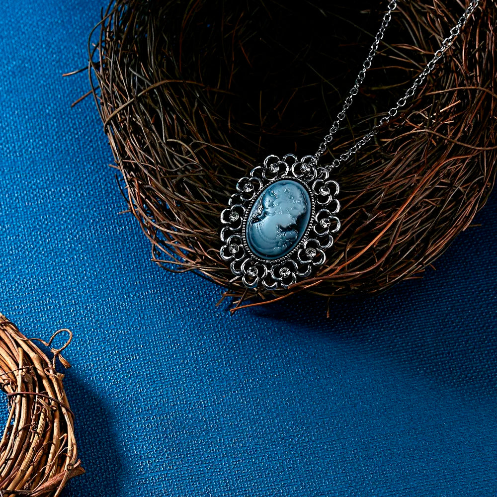 Long Necklace Rinhoo Vintage Beauty Head Sweater Chain Design Pendant Necklace Lady Girl Special Women Jewelry Gifts Wholesale