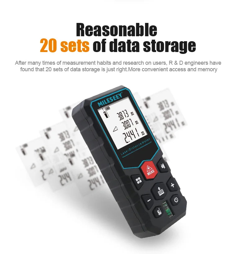 Mileseey Laser Distance Meter X5 Rechargeable Laser Digital Tape Rangefinder Trena Metro Laser Range Finder  Measuring Tape