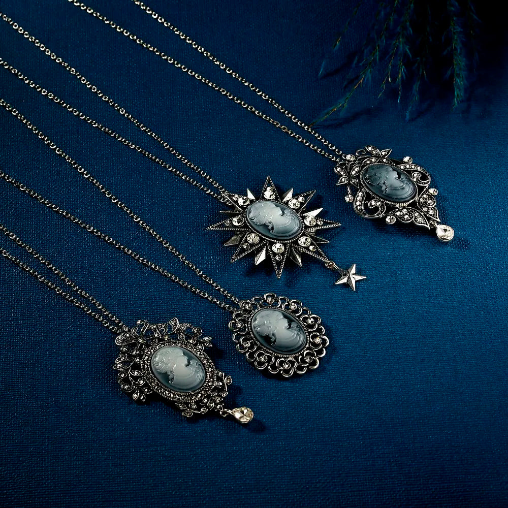 Long Necklace Rinhoo Vintage Beauty Head Sweater Chain Design Pendant Necklace Lady Girl Special Women Jewelry Gifts Wholesale