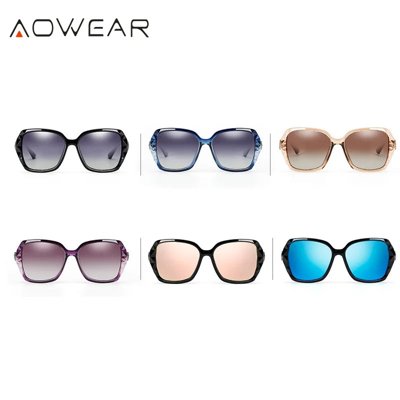 Women's Luxury Gradient Oversized Sunglasses Women Polarized Square Vintage Sun Glasses Ladies Diamond Shades gafas de sol mujer