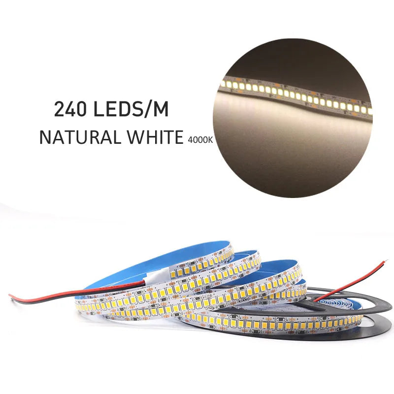 LED Strip Light 12V DC SMD 2835 120LEDs/M 1M 2M 3M 4M 5M Tira LED Stripe Tape Warm White 240LEDs/M Flexible Indoor Home Lighting