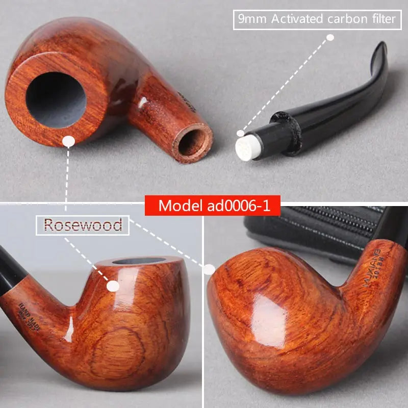 Ru Muxiang 16 Types Rose Wood Smoking Pipe Handmade Wood Tobacco Pipe Smoking Pipe Ad0003-ad0020
