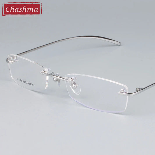 Chashma Unisex Glasses Eyewear Frames Titanium Rimless Glasses Frames Female Male Optical Spectacles