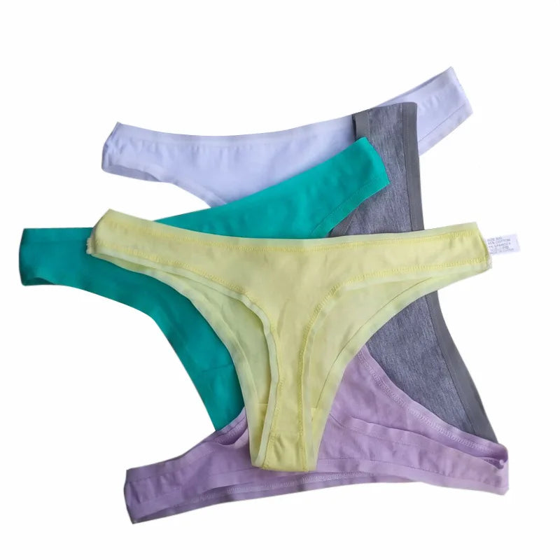 Sexy Thongs Women Tangas Cotton Briefs Lingerie Plus Size Transparent T Panty Underpant G String Panties Underwear T Back Girls