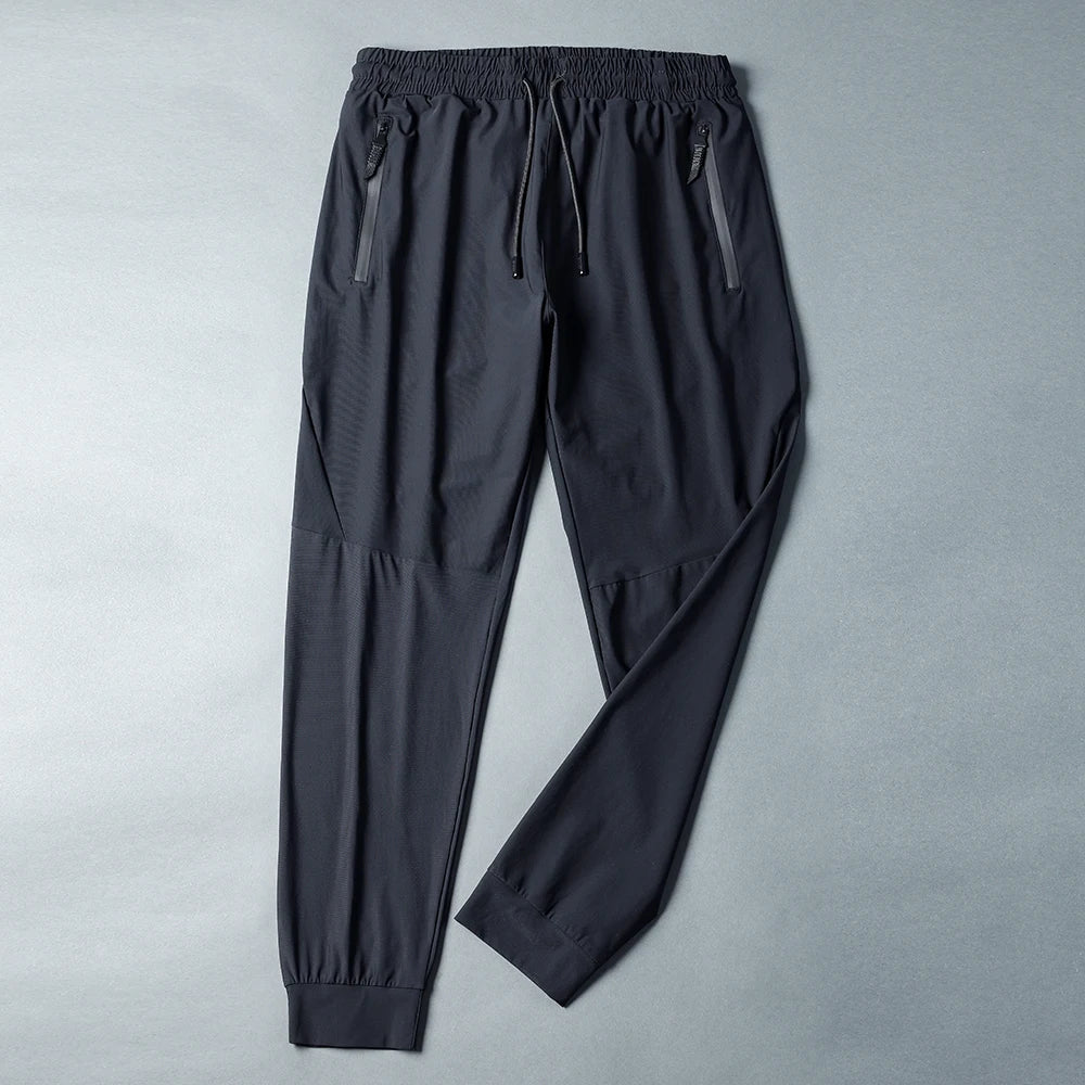 Running Pants Men Sport Jogging Fitness Yoga Training Basketball Football Long Leggings Ice Silk Elastic Quick Drying Trousers