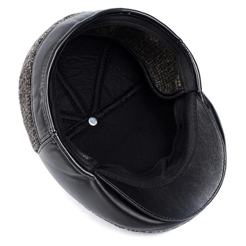 XdanqinX 2026 Winter New Men's Hat Woolen Thick Warm Berets With Earmuffs Male Bone Dad's Hat Trucker Winter Plush Fluff Hats