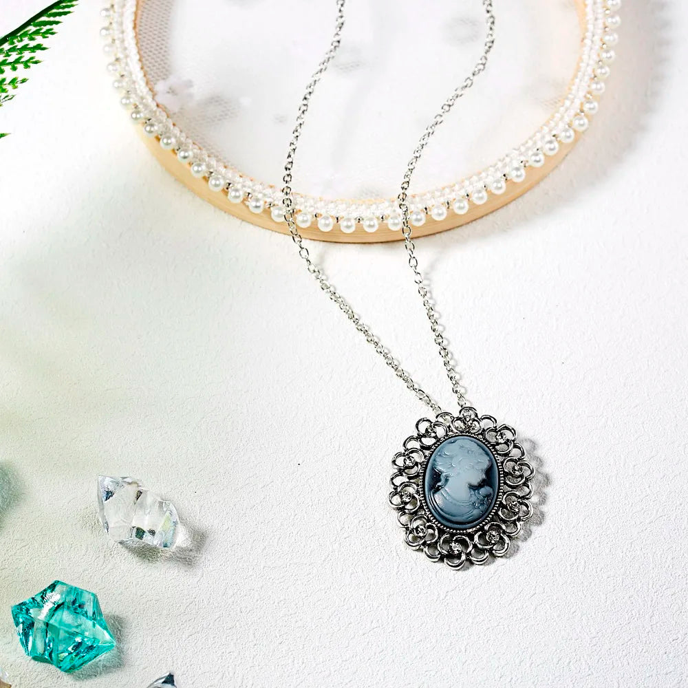 Long Necklace Rinhoo Vintage Beauty Head Sweater Chain Design Pendant Necklace Lady Girl Special Women Jewelry Gifts Wholesale