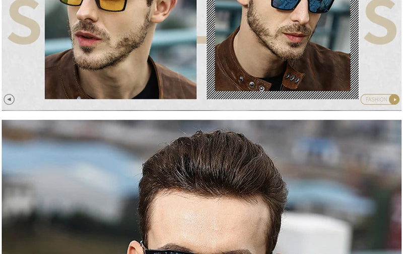 Psacss Square Polarized Sunglasses Men Driving Sun Glasses Male Top Brand Quality Retro Sunglass Lunette De Soleil Homme UV400