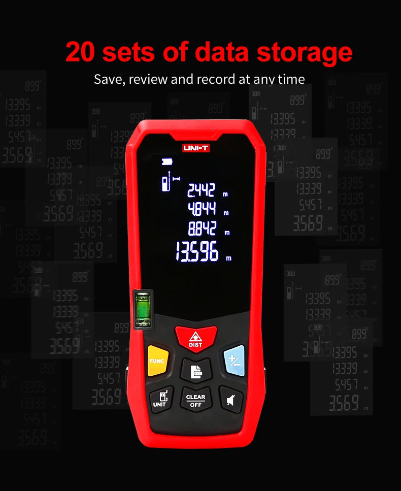 UNI-T Handheld Laser Rangefinder Distance Meter 40M 60M 80M 100M Medidor Laser Tape Build Measure Device Electronic Ruler