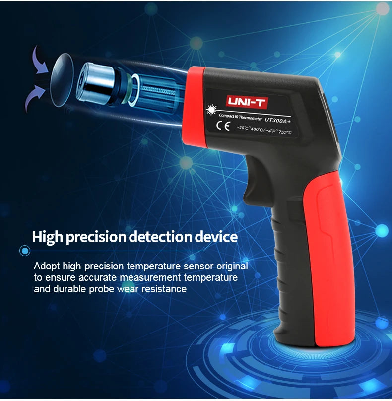 UNI-T UT300A+ Laser Infrared Thermometer Handheld Termometro Digital Industrial Non Contact Laser Temperature Meter Gun
