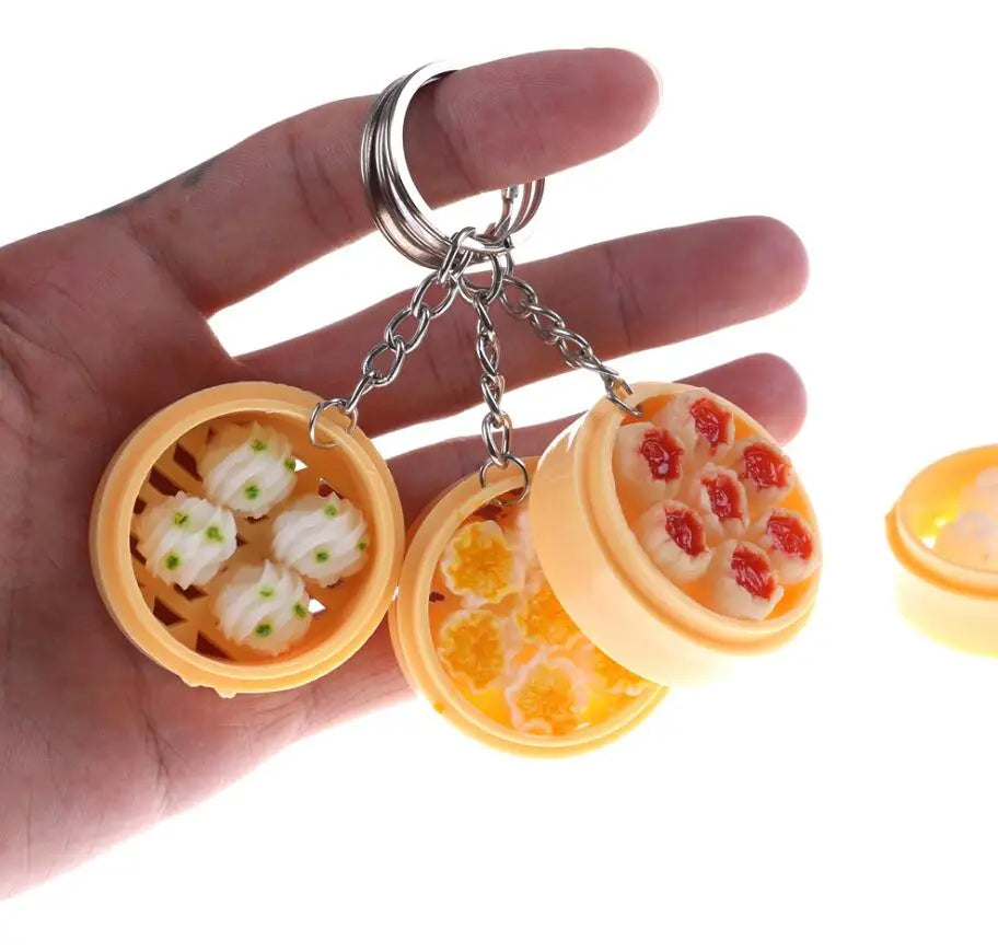 New Simulation Food Key Chains noodle New Keychain Chinese Blue and white porcelain Food Bowl Mini bag pendant  #17169