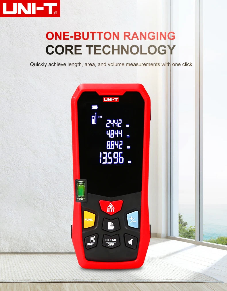 UNI-T Handheld Laser Rangefinder Distance Meter 40M 60M 80M 100M Medidor Laser Tape Build Measure Device Electronic Ruler