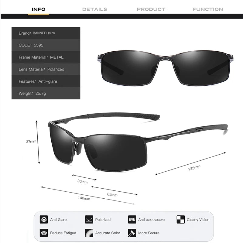 2021 Latest  HD Polarized Sunglasses Men Square Driving Shades Male Vintage Sun Glasses For Men Women Mirror Summer UV400 Oculos