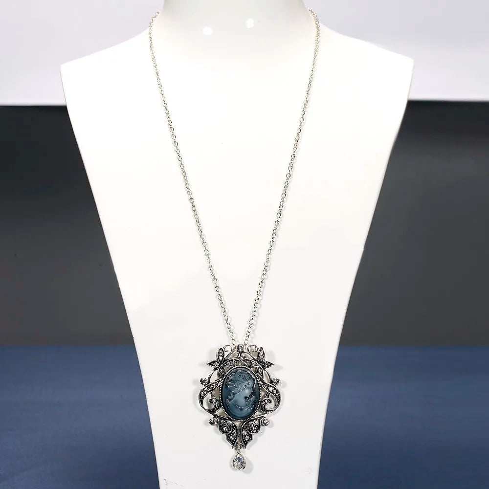 Long Necklace Rinhoo Vintage Beauty Head Sweater Chain Design Pendant Necklace Lady Girl Special Women Jewelry Gifts Wholesale