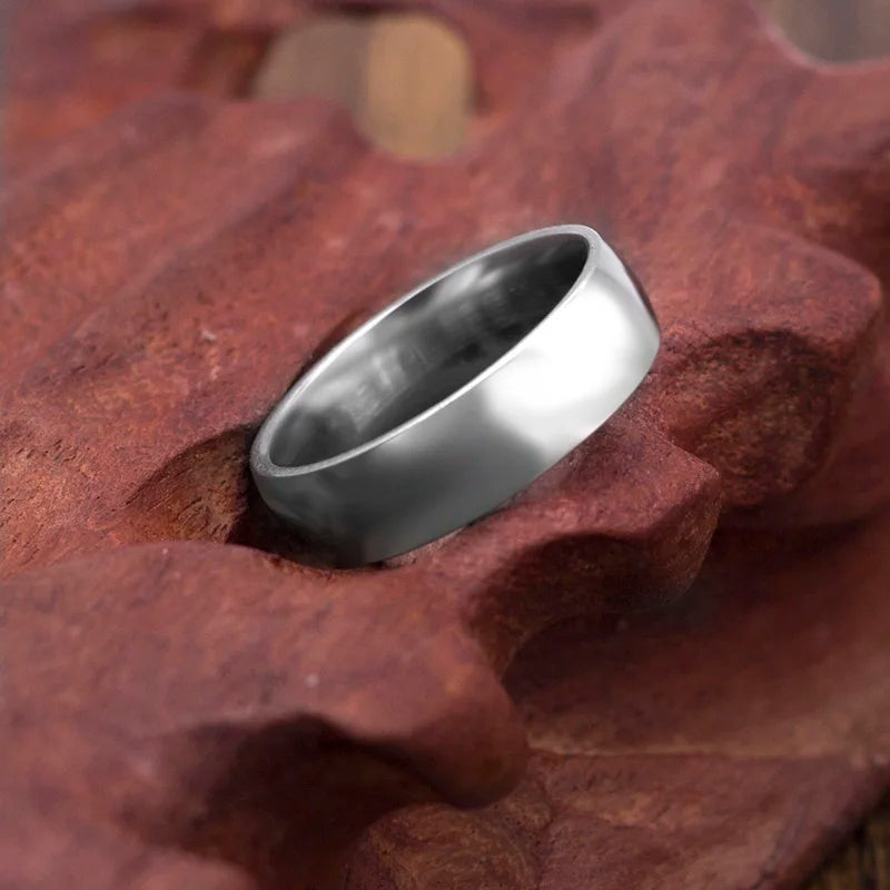 Classic 6mm Stainless Steel Wedding Bands Basic Rings for Couple Comfort Fit US Size 7 to 11