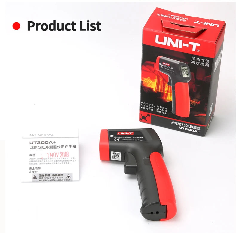UNI-T UT300A+ Laser Infrared Thermometer Handheld Termometro Digital Industrial Non Contact Laser Temperature Meter Gun