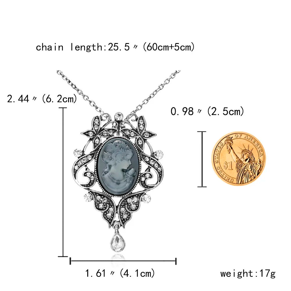 Long Necklace Rinhoo Vintage Beauty Head Sweater Chain Design Pendant Necklace Lady Girl Special Women Jewelry Gifts Wholesale