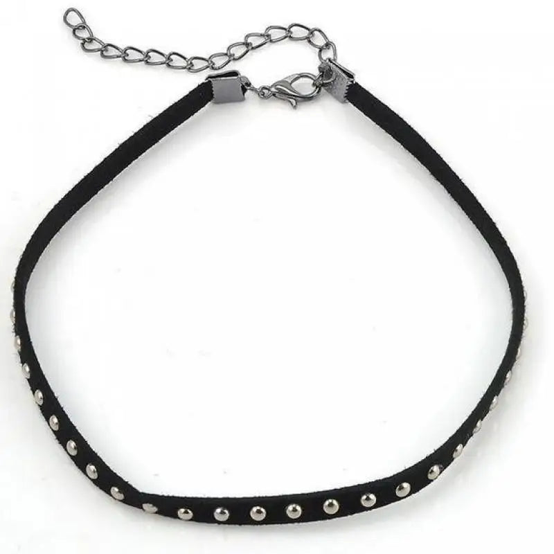 Cute Fashion Bohemian Personality Rivets Hot Nail Fender Necklace Collar Statement Necklace Choker Necklace Gargantilha Collares