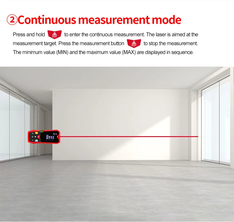UNI-T Handheld Laser Rangefinder Distance Meter 40M 60M 80M 100M Medidor Laser Tape Build Measure Device Electronic Ruler