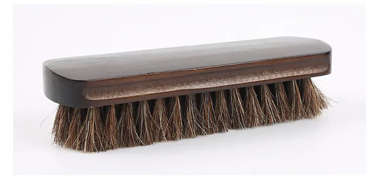 Real Horse Hair Shoe Brush Polish Natural Horsehair Leather Soft Polishing Tool Bootpolish Cleaning Brush For Suede Nubuck Boot