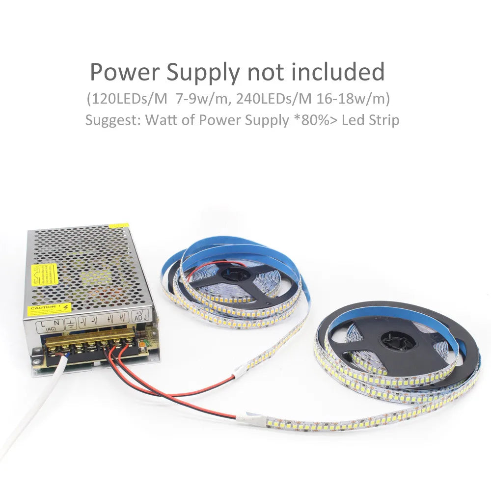 LED Strip Light 12V DC SMD 2835 120LEDs/M 1M 2M 3M 4M 5M Tira LED Stripe Tape Warm White 240LEDs/M Flexible Indoor Home Lighting