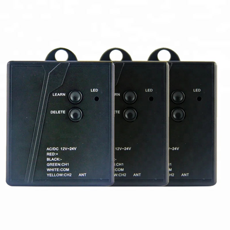 Garage Door Gate Opener 12V-24V AC/DC 2 CHS Terminal Block or Cable RF Receiver Connect