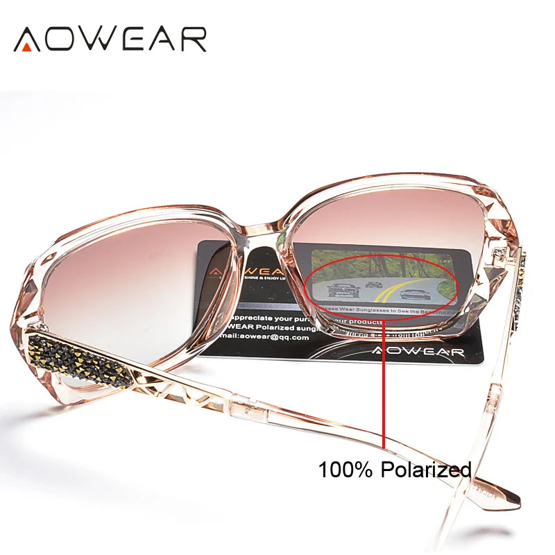 Women's Luxury Gradient Oversized Sunglasses Women Polarized Square Vintage Sun Glasses Ladies Diamond Shades gafas de sol mujer