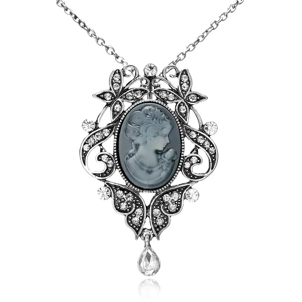 Long Necklace Rinhoo Vintage Beauty Head Sweater Chain Design Pendant Necklace Lady Girl Special Women Jewelry Gifts Wholesale
