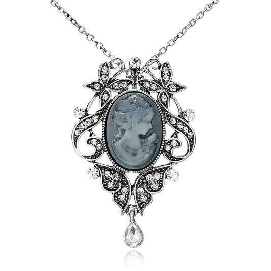Long Necklace Rinhoo Vintage Beauty Head Sweater Chain Design Pendant Necklace Lady Girl Special Women Jewelry Gifts Wholesale