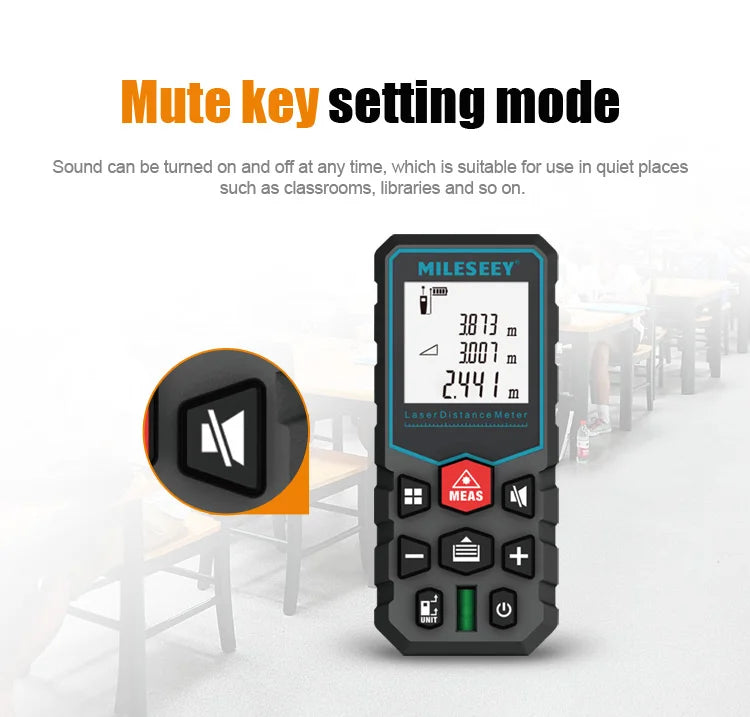Mileseey Laser Distance Meter X5 Rechargeable Laser Digital Tape Rangefinder Trena Metro Laser Range Finder  Measuring Tape