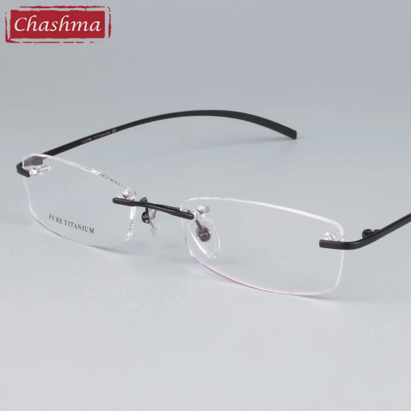 Chashma Unisex Glasses Eyewear Frames Titanium Rimless Glasses Frames Female Male Optical Spectacles