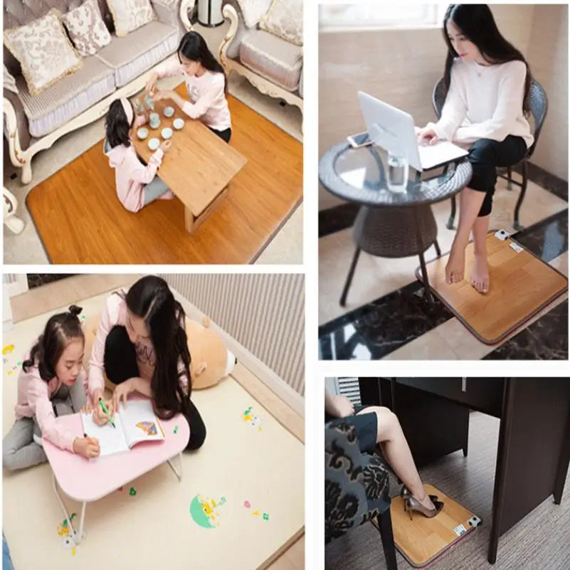 220V Winter Heating Foot Mat Office home Electric Heating Pad Warm Feet HeaterThermarpet Leather Household Floor Electric Heater