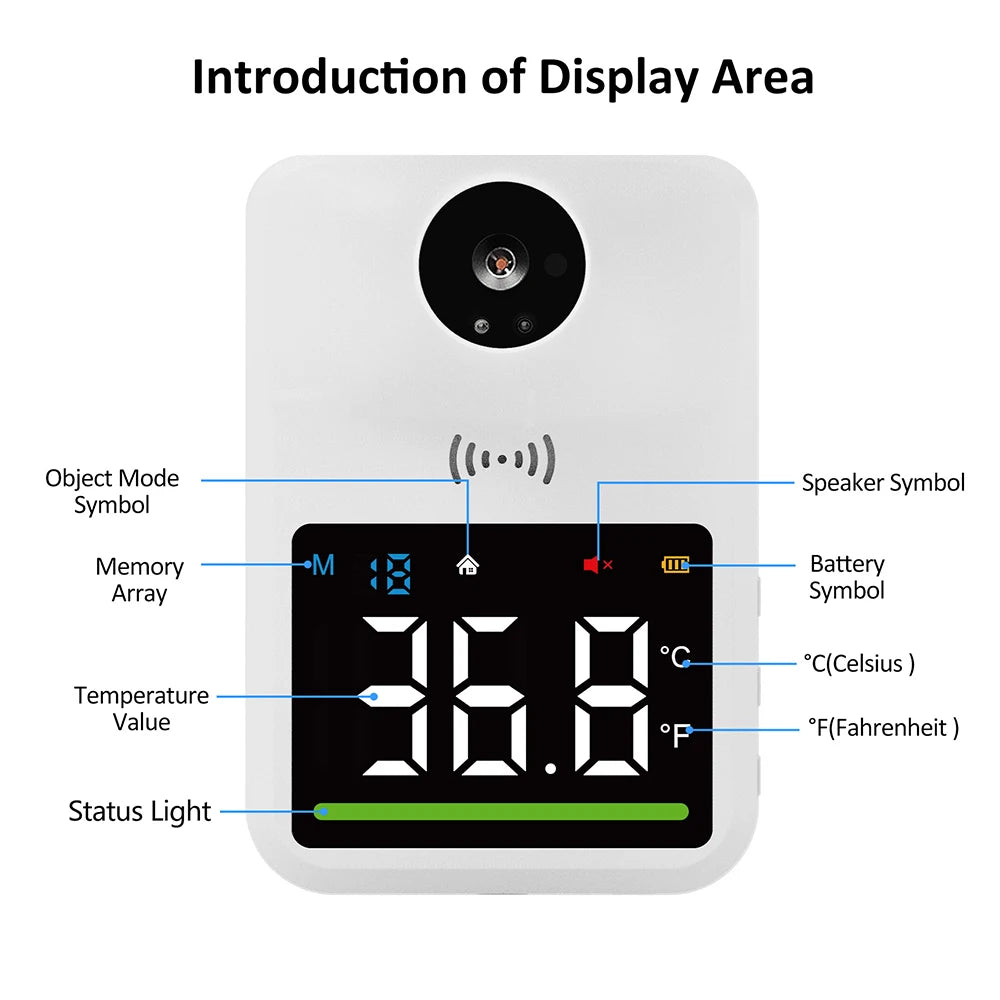 LCD Digital Infrared Thermometer Wall Mounted Non-contact Thermometer Laser Infrared Thermometer