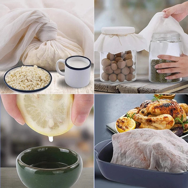 1pcs Cotton Gauze Muslin Cheesecloth Fabric Butter Cheese Wrap Cloth DIY Soy Pressing Mold Kitchen Gadget Baking Ferment Pastry