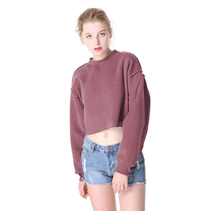 Thick Oversized Women Sweatshirt Hoodies Warm Fleece Casual Long Sleeve Harajuku Streetwear Crop Pullover Ropa Mujer