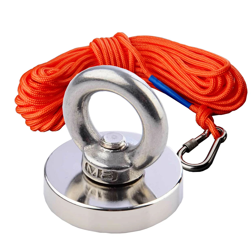 80Kg Neodymium N52 Magnet Super Strong Powerful Circular Ring Salvage Fishing NdfeB Round Magnets Magnetic Material