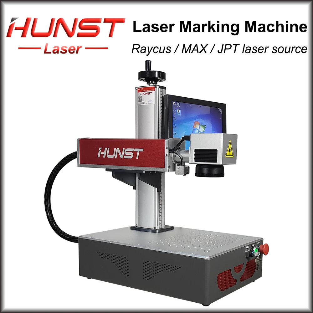 Hunst 30w 50w Fiber Laser Marking Machine Equipped With A PC Computer For Laser Engraving On Metal, Gold And Silver Jewelry