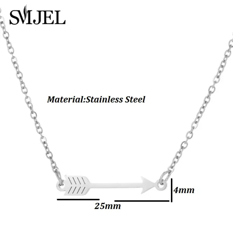 Simple Long Necklace with Arrow Pendant Necklace Jewelry Chain Hip Hop Punk Rock Christmas Gift For Men Women