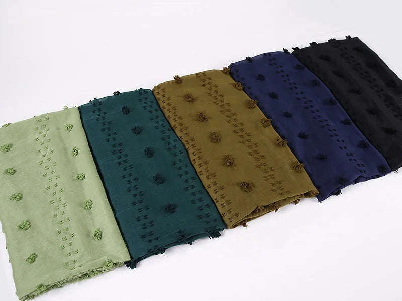 New islamic Hijab Femme Musulman Malaysia Hijabs Flocked Bubble Fashion Scarf Hijab For Muslim Women Stretch Headscarf